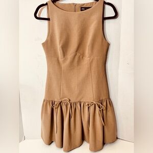 Zara Brown Sleeveless Mini Dress